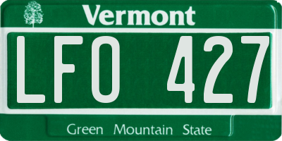 VT license plate LFO427