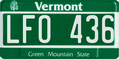 VT license plate LFO436