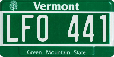 VT license plate LFO441