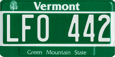 VT license plate LFO442