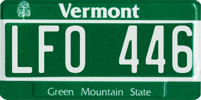 VT license plate LFO446