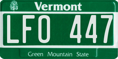 VT license plate LFO447