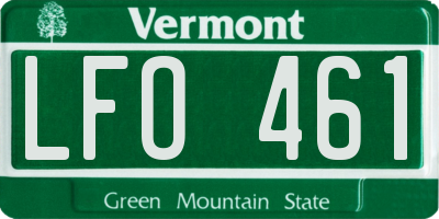VT license plate LFO461