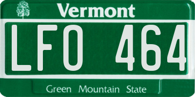 VT license plate LFO464