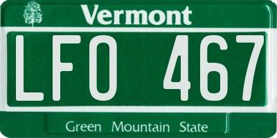 VT license plate LFO467
