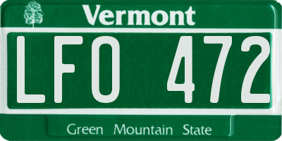 VT license plate LFO472