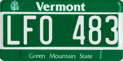 VT license plate LFO483