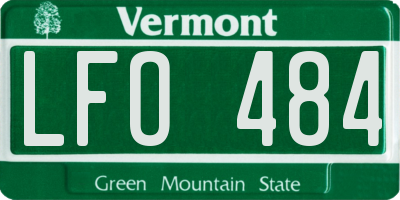 VT license plate LFO484