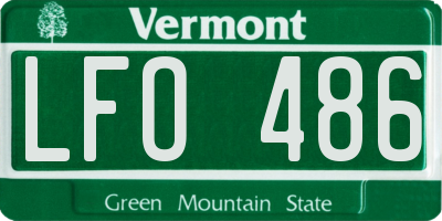 VT license plate LFO486