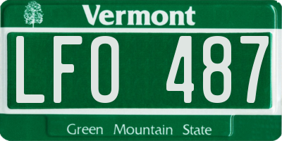 VT license plate LFO487