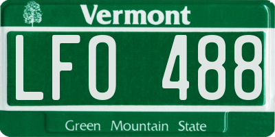 VT license plate LFO488