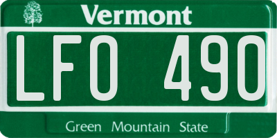VT license plate LFO490