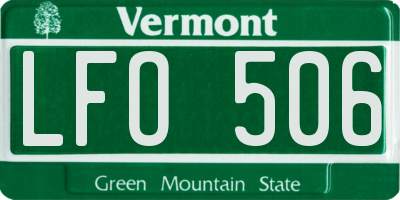 VT license plate LFO506