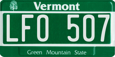 VT license plate LFO507