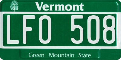 VT license plate LFO508