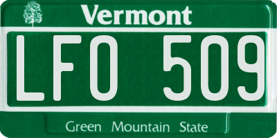 VT license plate LFO509