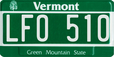 VT license plate LFO510