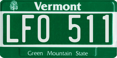 VT license plate LFO511