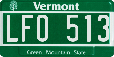 VT license plate LFO513