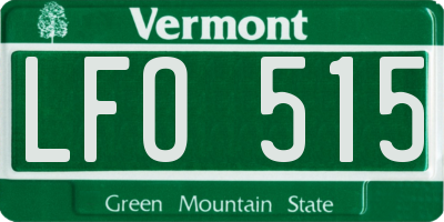 VT license plate LFO515