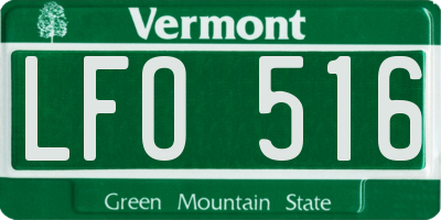 VT license plate LFO516