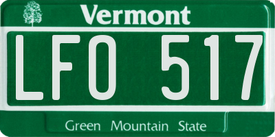 VT license plate LFO517