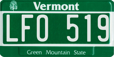 VT license plate LFO519