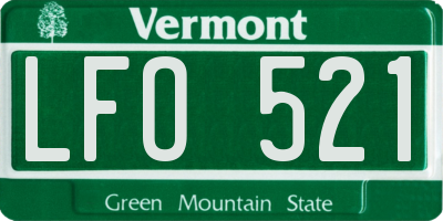 VT license plate LFO521