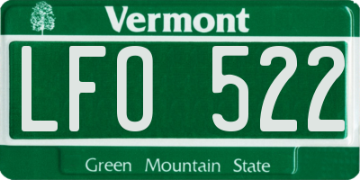 VT license plate LFO522