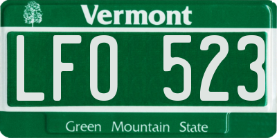 VT license plate LFO523