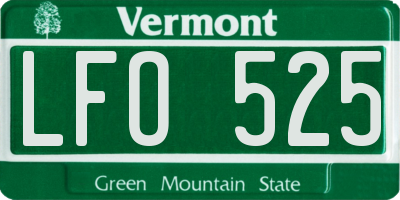 VT license plate LFO525
