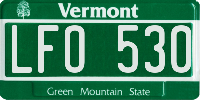 VT license plate LFO530
