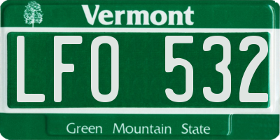 VT license plate LFO532