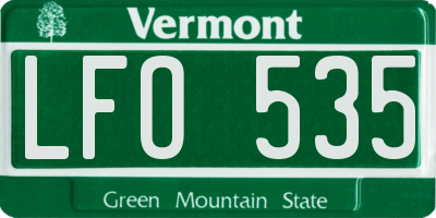 VT license plate LFO535