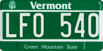 VT license plate LFO540