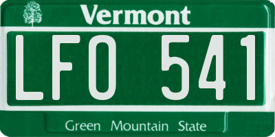 VT license plate LFO541
