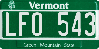 VT license plate LFO543