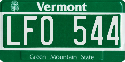 VT license plate LFO544