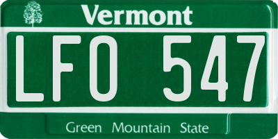 VT license plate LFO547