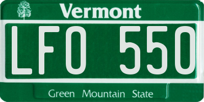 VT license plate LFO550