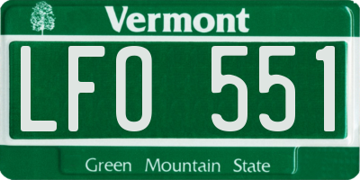 VT license plate LFO551