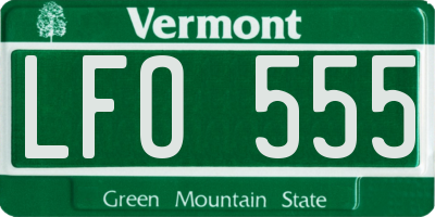 VT license plate LFO555