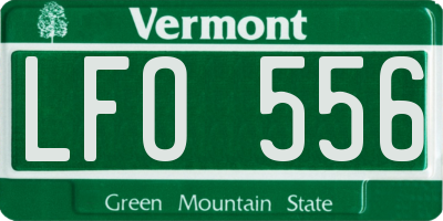 VT license plate LFO556