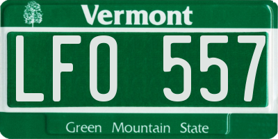 VT license plate LFO557