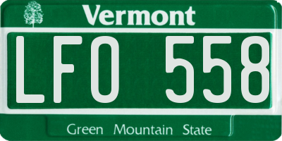 VT license plate LFO558