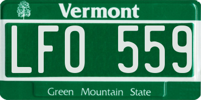 VT license plate LFO559
