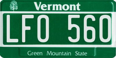 VT license plate LFO560