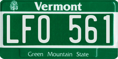 VT license plate LFO561