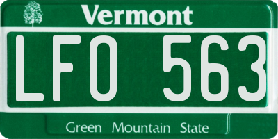 VT license plate LFO563