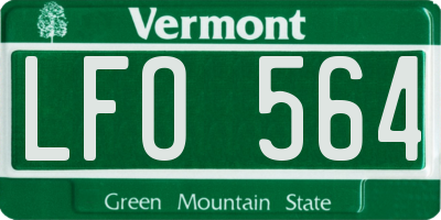 VT license plate LFO564
